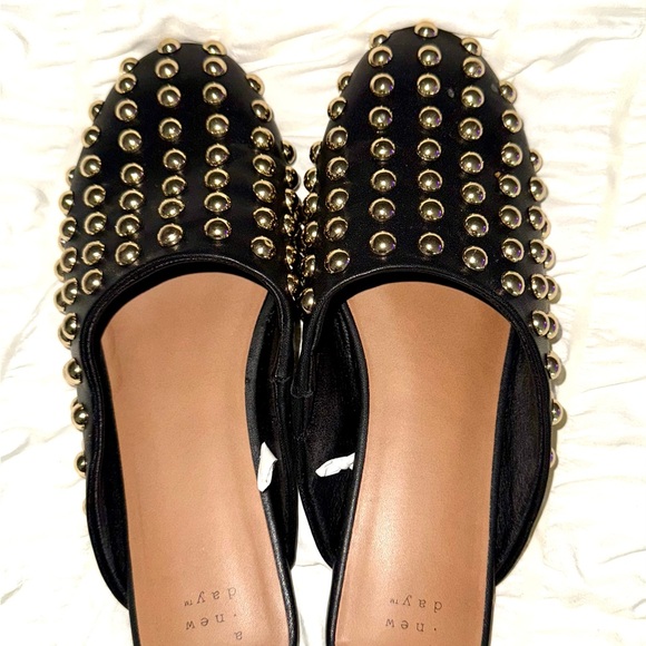 A new day Black Mules with Gold Studs - Picture 1 of 3
